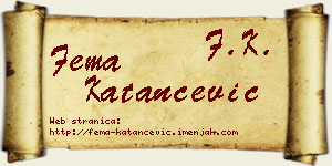 Fema Katančević vizit kartica